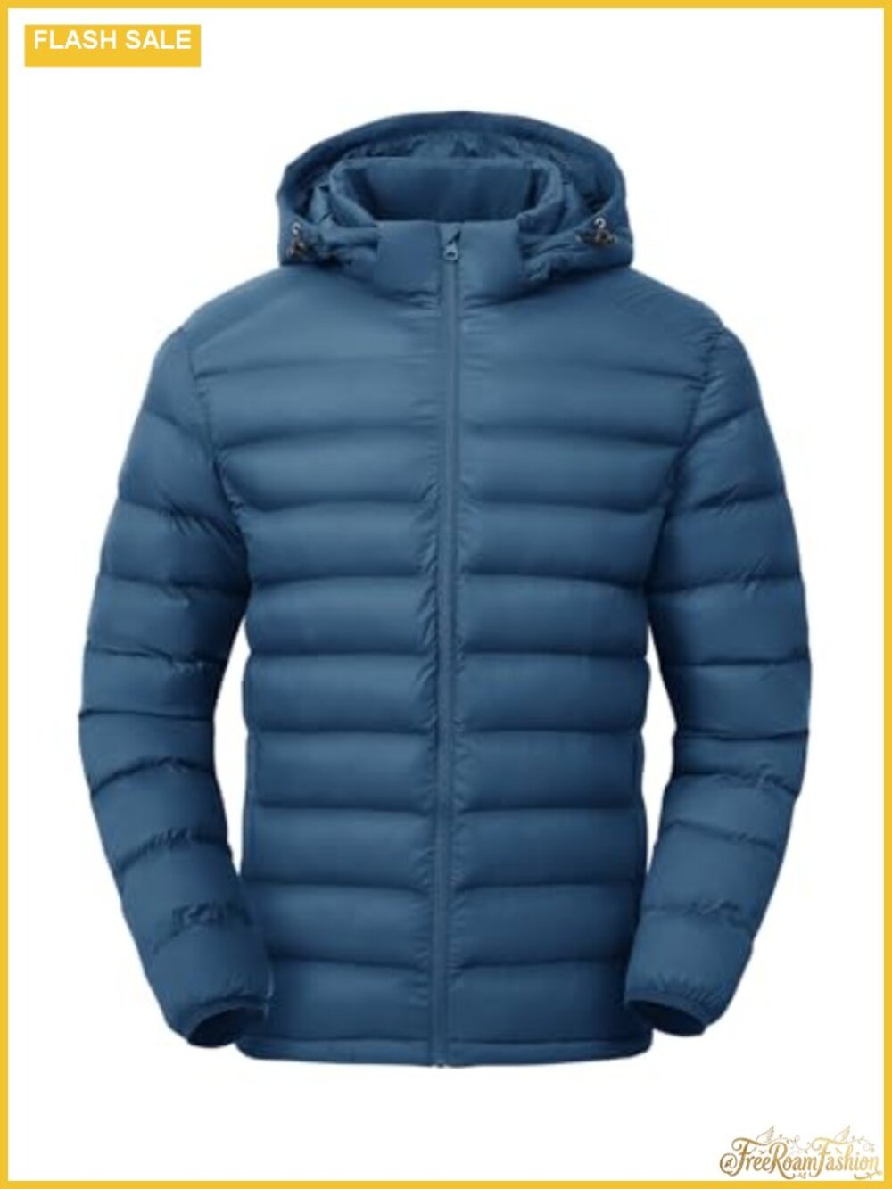 TBMPOY Men's Lightweight Puffer Jacket Detachable Hood Water-Resistant